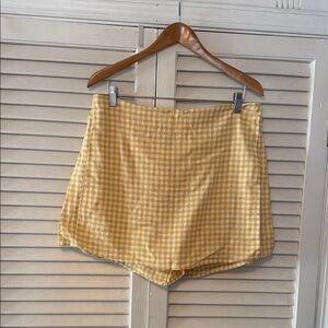 Yellow Gingham Women's Skort